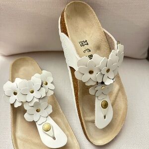 Birkinstock White Floral Women's Sandals size 37
